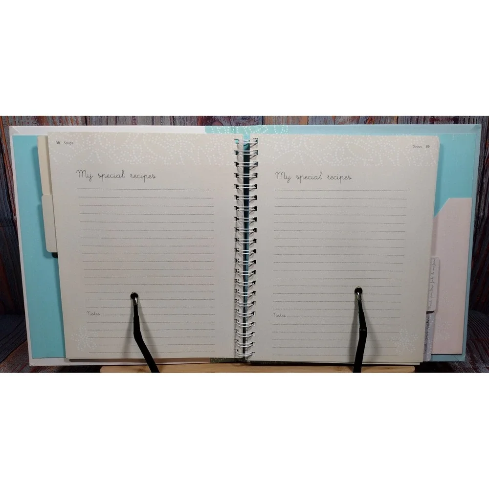 Love Food My Recipe Keeper Organizer Binder Journal with Tabs and‎ Pockets Blue
